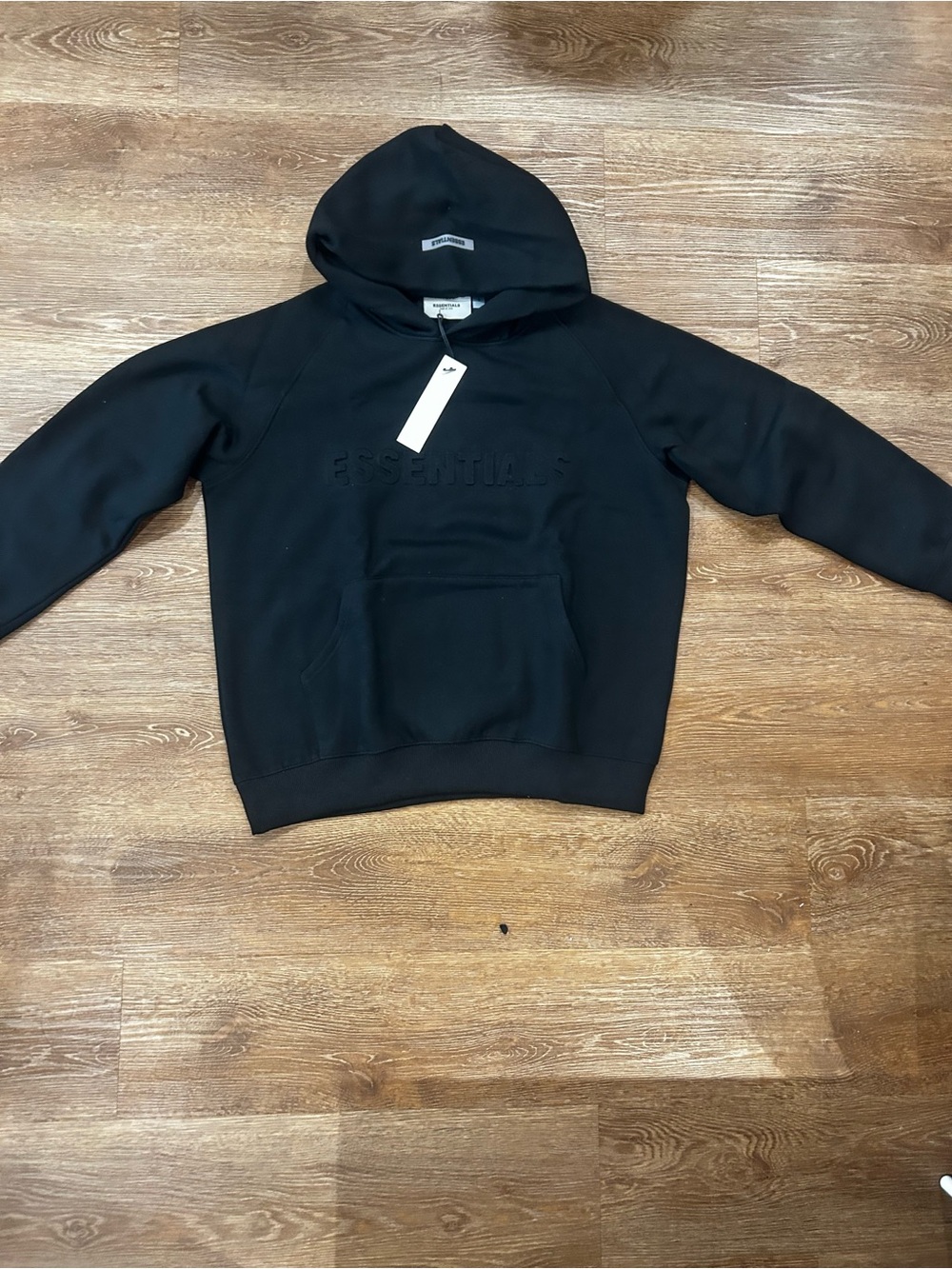 ESSENTIALS Men's Black Crewneck Pullover Hoodie
